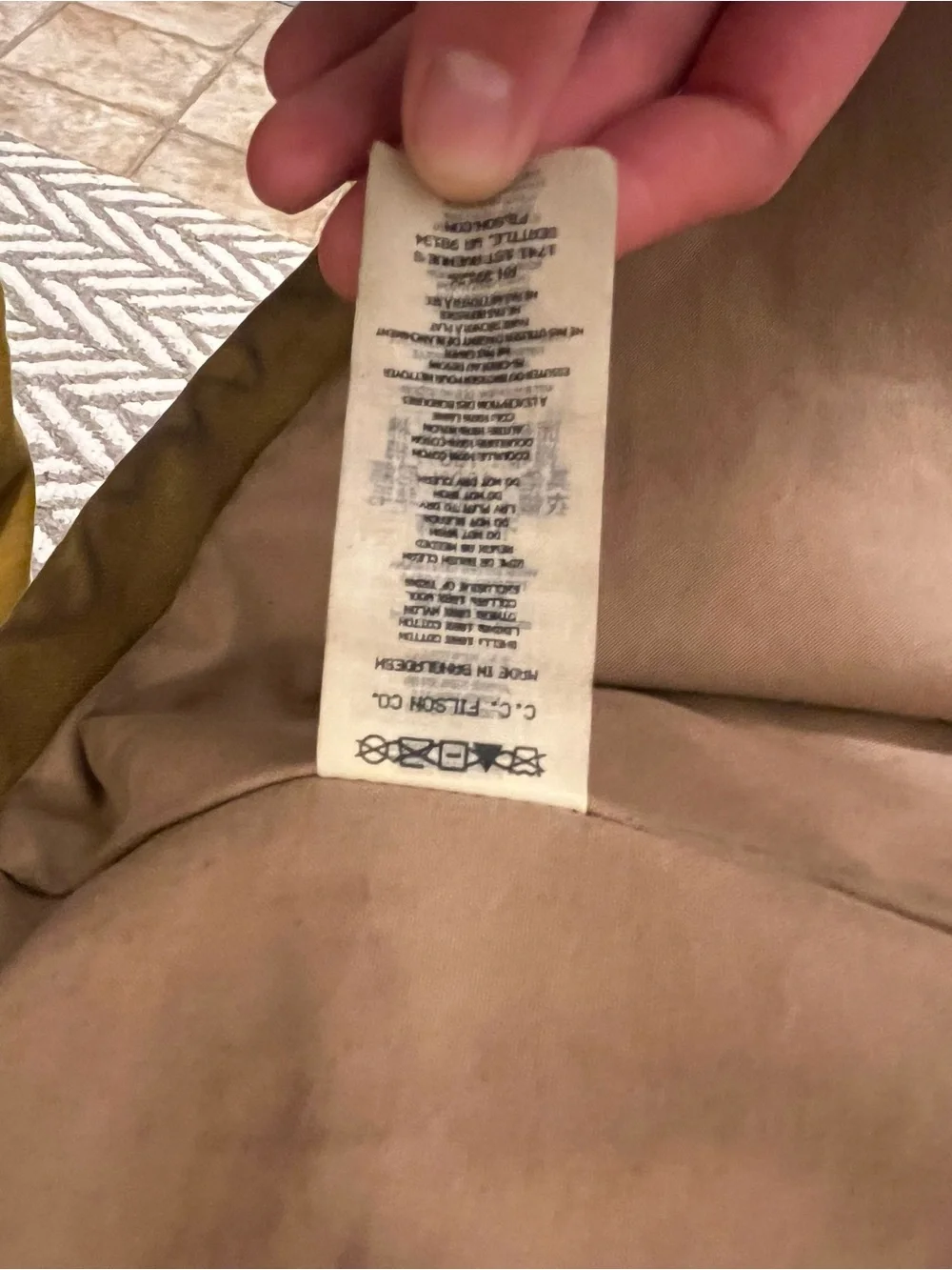 Filson Men's Tan Wax Canvas Jacket